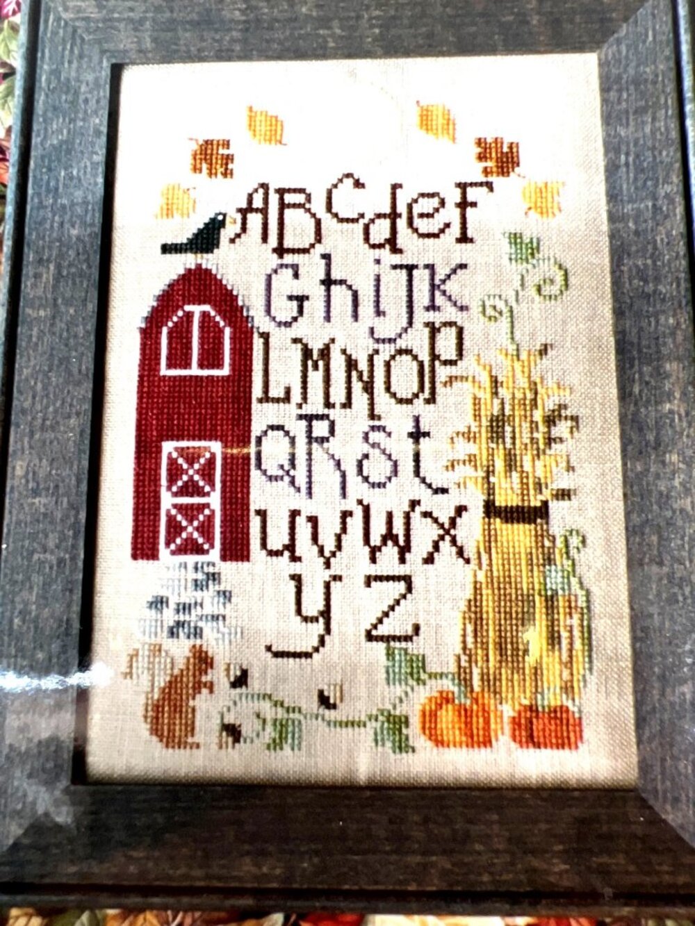 Waxing Moon Designs Autumn Sampler Cross Stitch Pattern #092 Alphabet Fall Decor